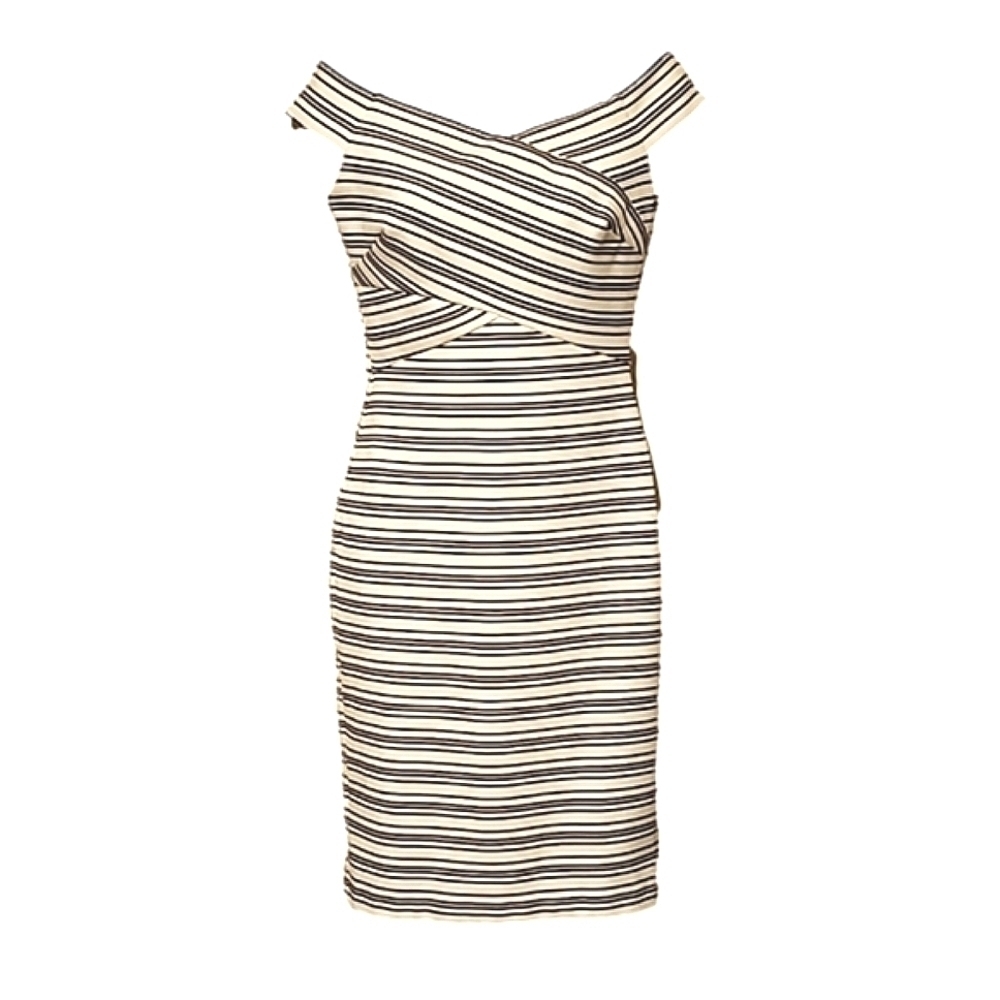 Black house white market fitted  wiggle dress